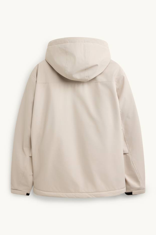 Herren - Jacke mit Kapuze - gefüttert - hellbeige