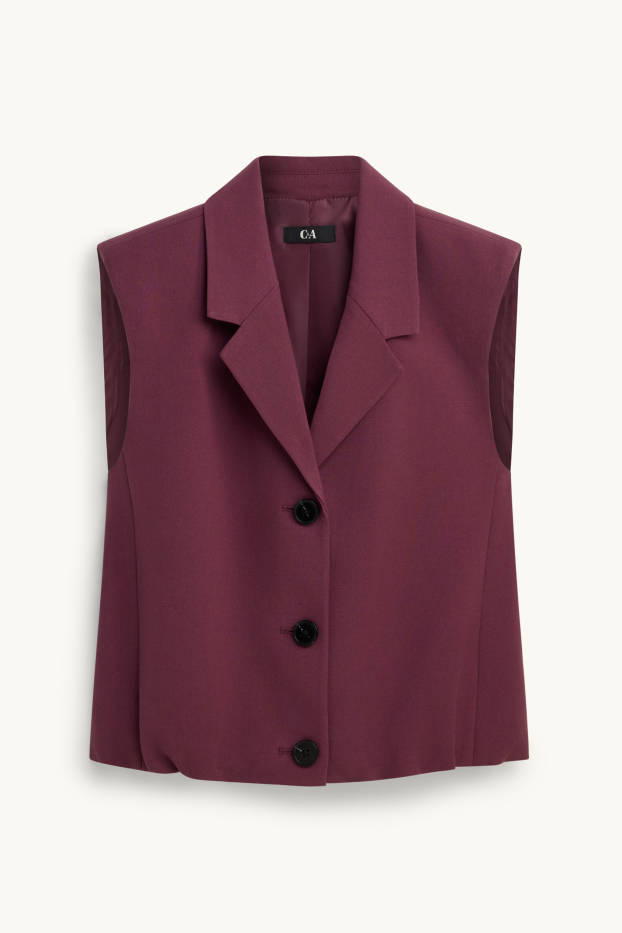 Damen - Weste - Regular Fit - bordeaux