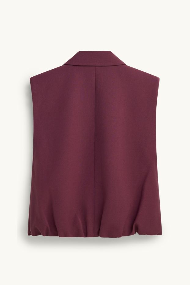Damen - Weste - Regular Fit - bordeaux