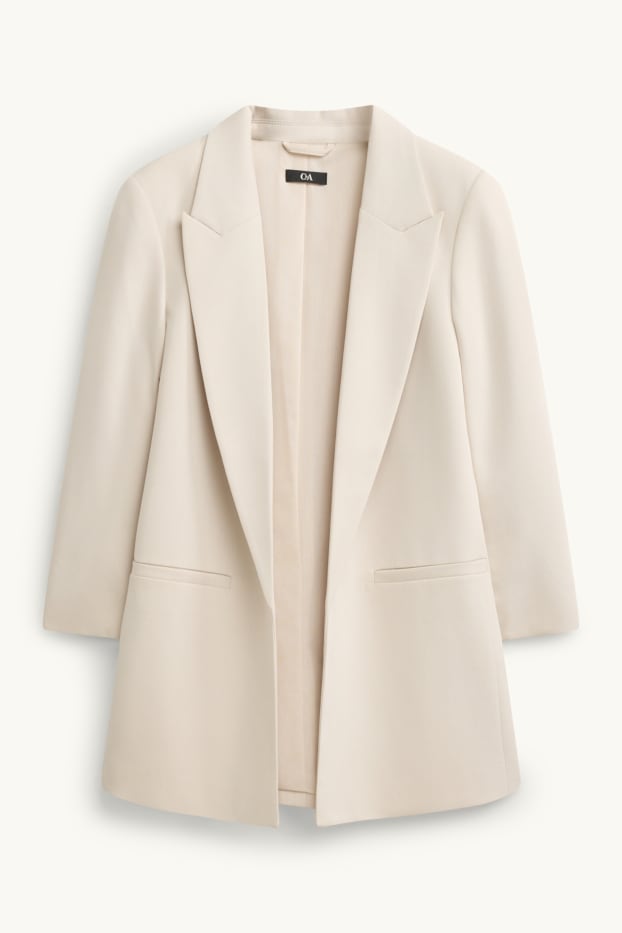 Women - Long blazer - regular fit - creme
