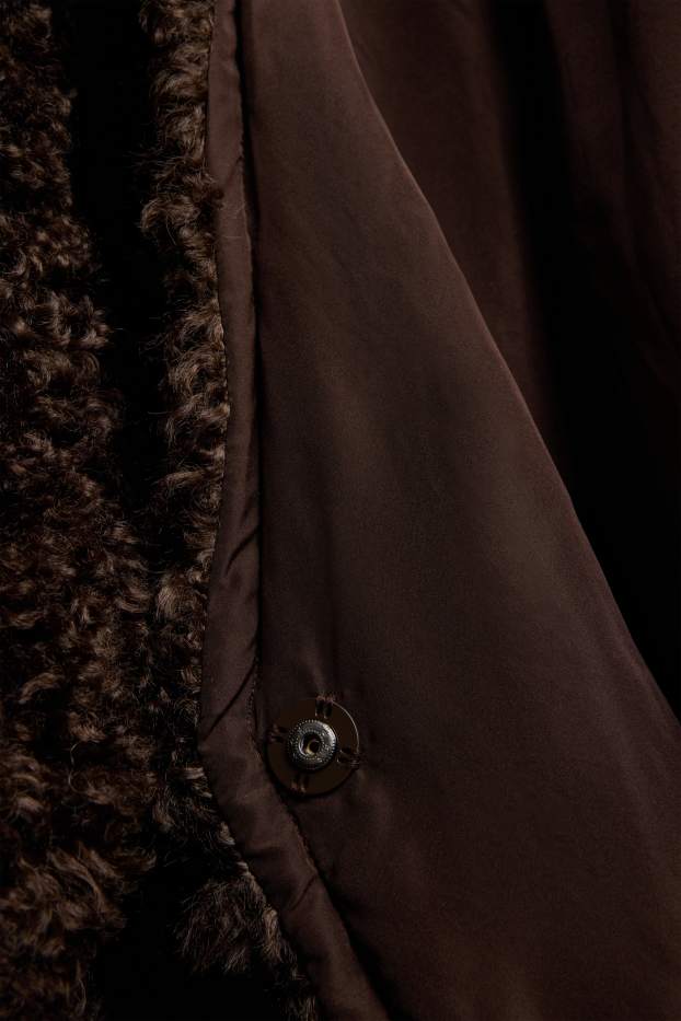 Femmes - Veste en peluche - marron foncé
