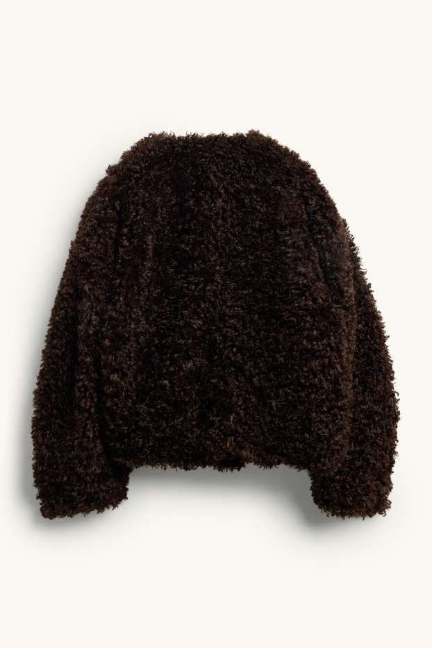 Femmes - Veste en peluche - marron foncé