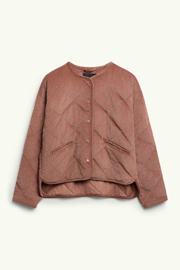 Damen - Cord-Steppjacke - rostbraun
