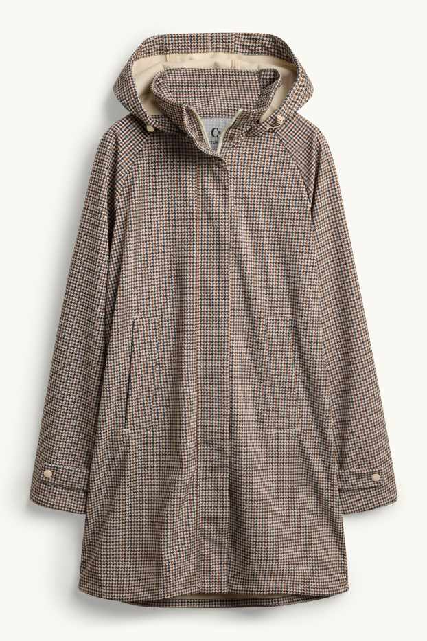 Dames - Softshellmantel met capuchon - waterafstotend - 4 Way Stretch - beige