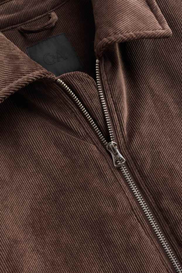 Hommes - Blouson aviateur en velours côtelé - finition doublée - marron