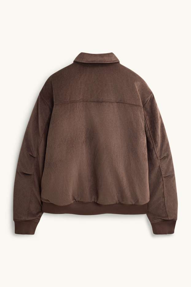 Hommes - Blouson aviateur en velours côtelé - finition doublée - marron
