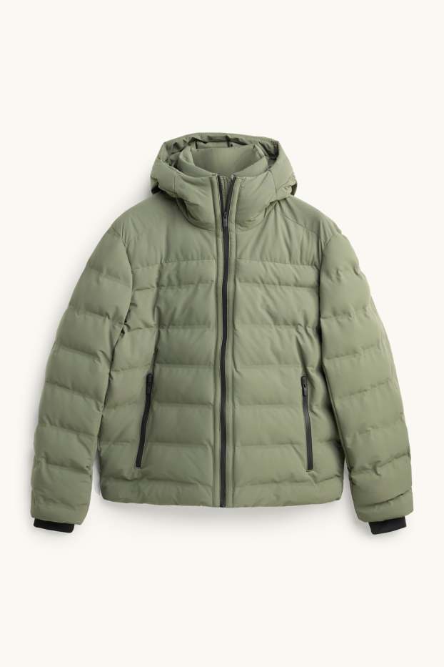 Hommes - Doudoune de sport avec capuche - doublée - vert