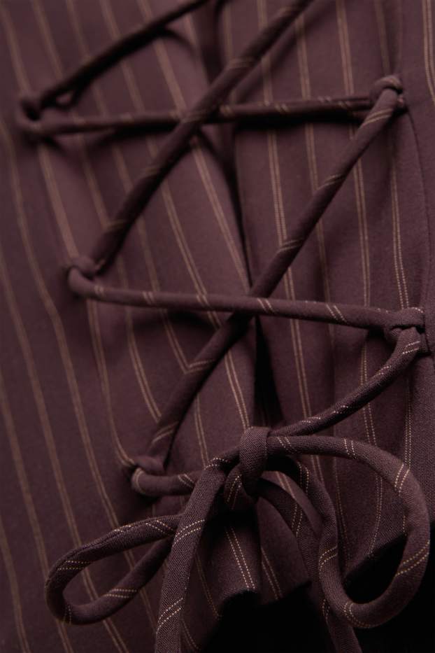 Damen - Weste - Slim Fit - gestreift - bordeaux