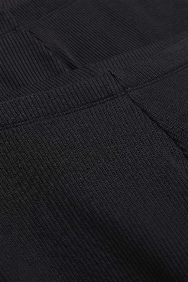 Bambine - Confezione da 2 - leggings - a coste - nero