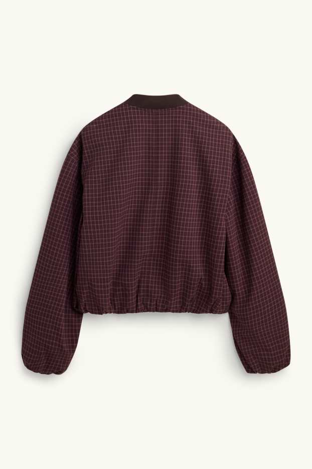 Femmes - Blazer Oversize - à carreaux - bordeaux
