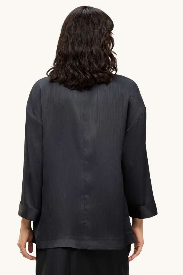 Mujer - Americana - relaxed fit - de canalé - negro