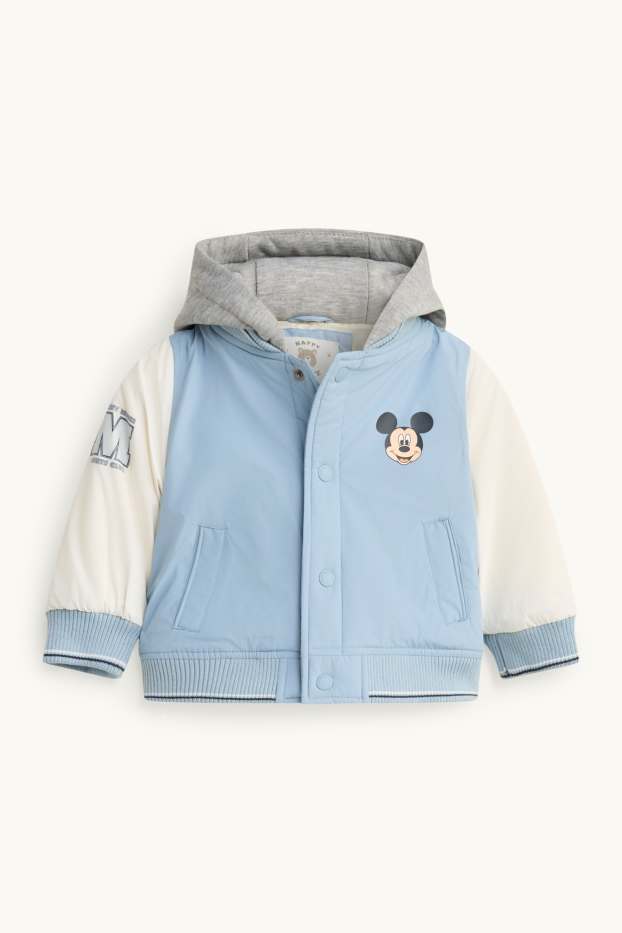 Miminka - chlapci - Mickey Mouse - college bunda pro miminka - s výplní - modrá