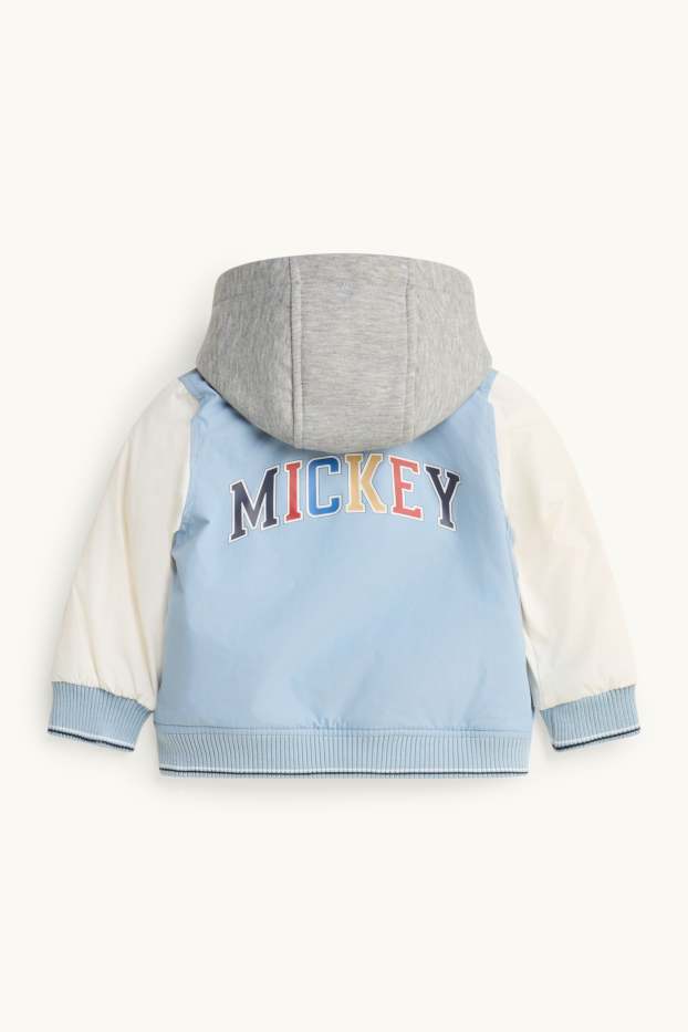 Miminka - chlapci - Mickey Mouse - college bunda pro miminka - s výplní - modrá