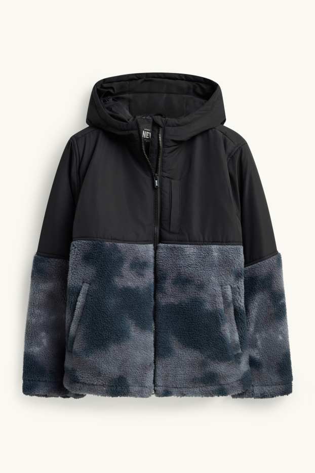 Bambini - Giacca con cappuccio - foderata - blu scuro / grigio