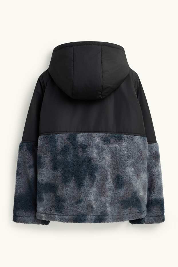 Bambini - Giacca con cappuccio - foderata - blu scuro / grigio