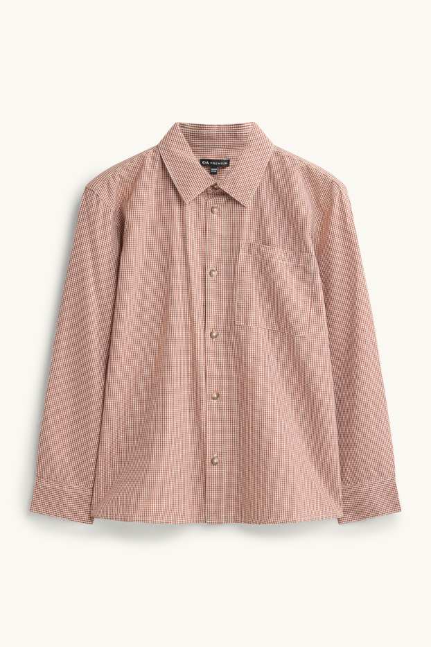 Nen - Camisa - de quadres - vermell/blanc