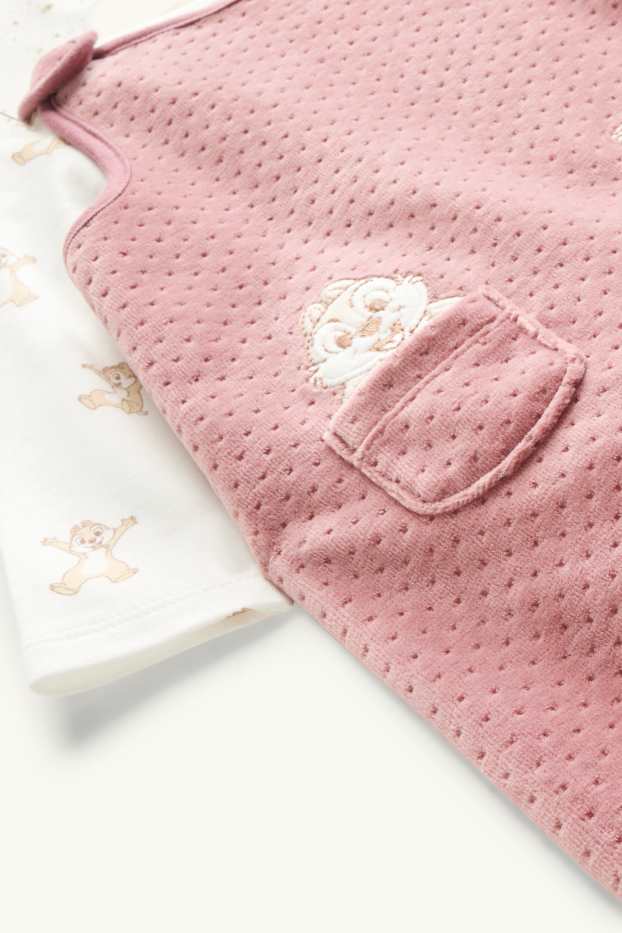 Unisex - Knabbel & Babbel - newbornoutfit - 2-delig - wit / roze