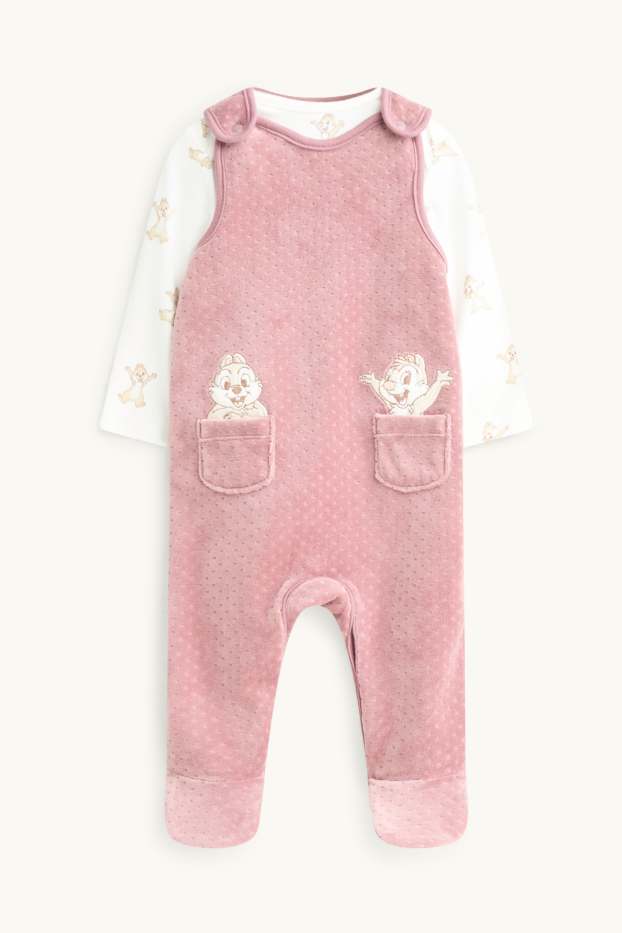 Unisex - Knabbel & Babbel - newbornoutfit - 2-delig - wit / roze