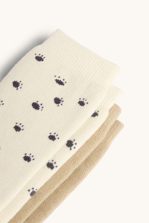 Bambini - Confezione da 2 - motivo tigre - calze - beige / marrone