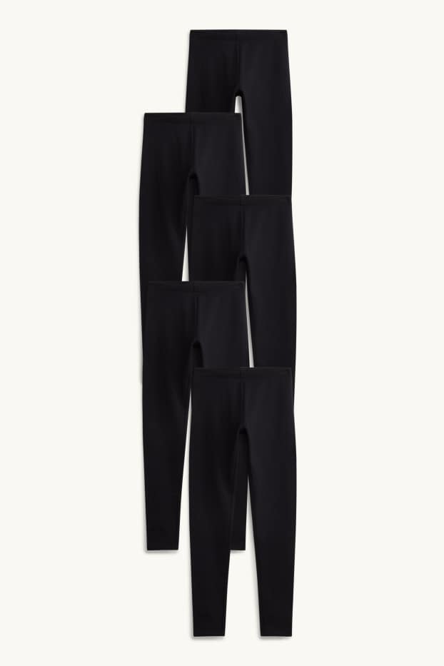 Enfants filles - Lot de 5 - leggings - noir