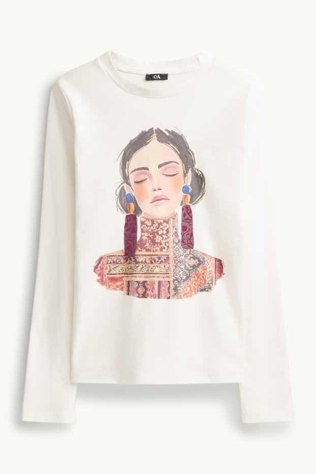 Dames - Longsleeve - regular fit - wit