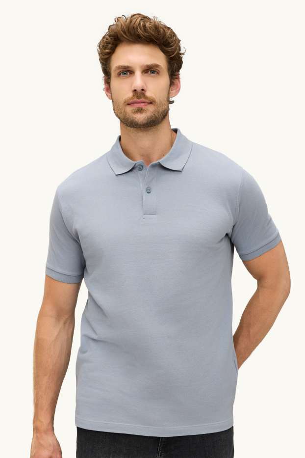 Men - Polo shirt - regular fit - gray