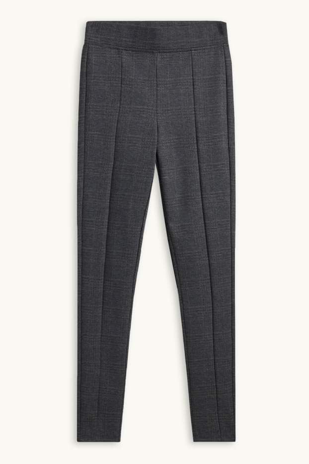 Dames - Legging - geruit - donkergrijs