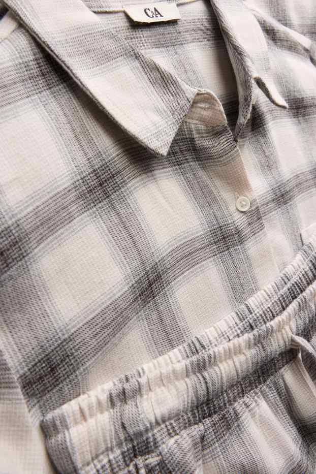 Dona - Pijama - de quadres - beix