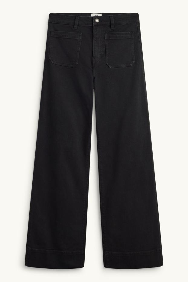 Dona - Wide leg Jeans - mid waist - negre