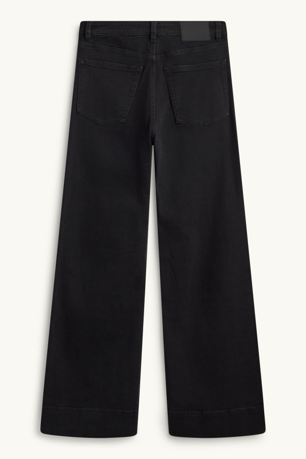 Dona - Wide leg Jeans - mid waist - negre