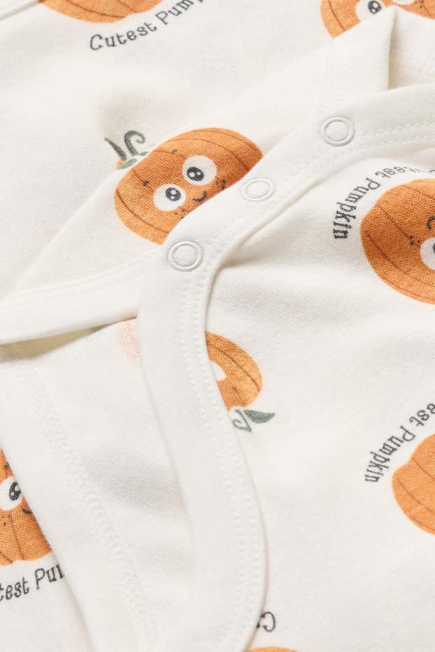 Unisex - Kürbis - Baby-Body - orange / cremeweiss
