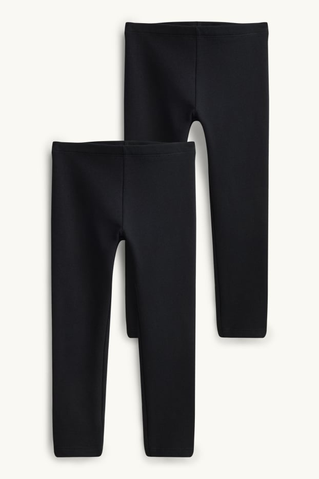 Enfants filles - Lot de 2 - leggings - noir