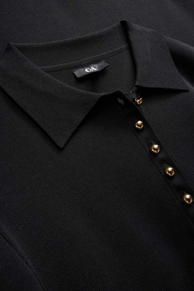 Dona - Vestit ajustat de mescla de viscosa - negre