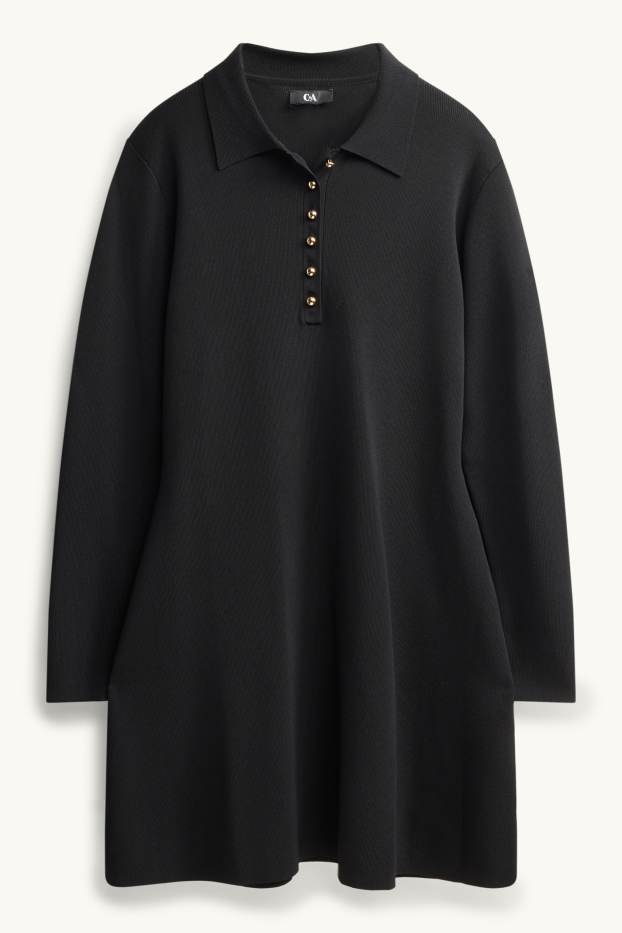 Dona - Vestit ajustat de mescla de viscosa - negre