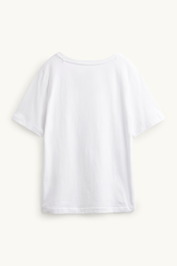 Femmes - T-shirt à col V - regular fit - blanc