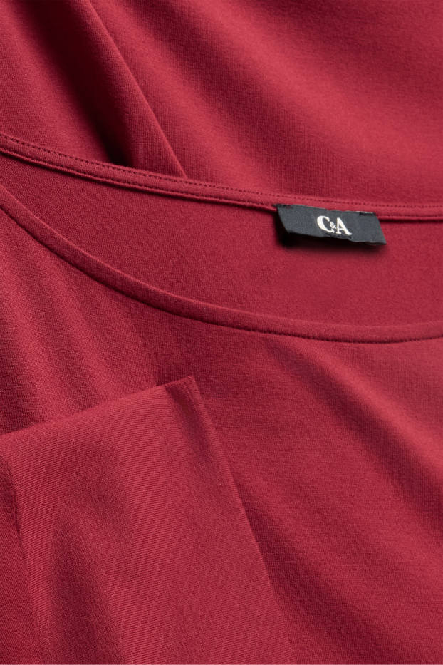 Dámské - Tričko - relaxed fit - tmavočervená