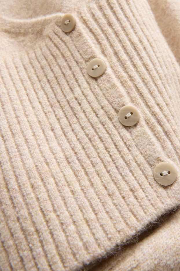 Femei - Cardigan tricotat - bej deschis