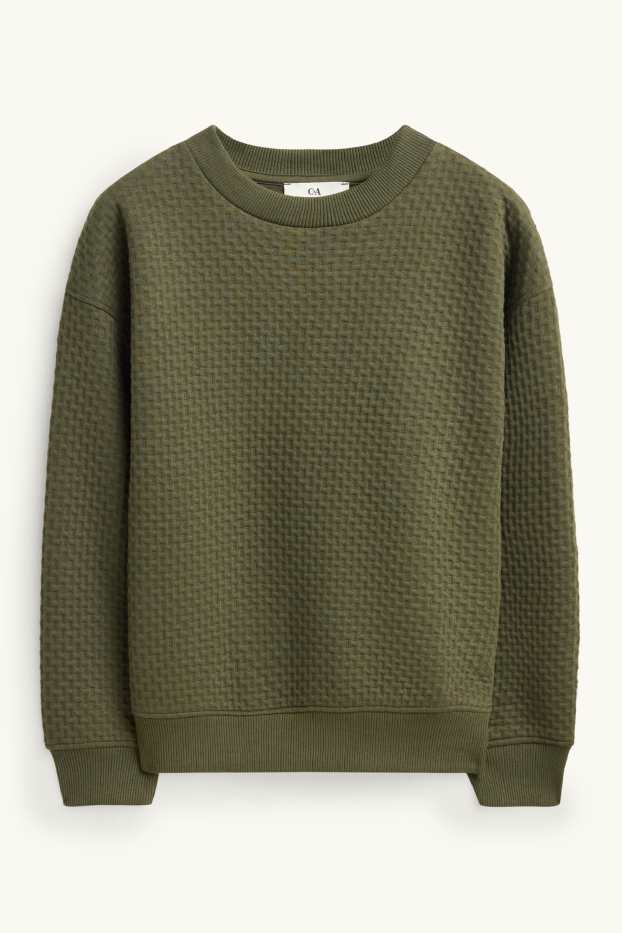 Children Boys - Sweatshirt - patterned - textured - dark green