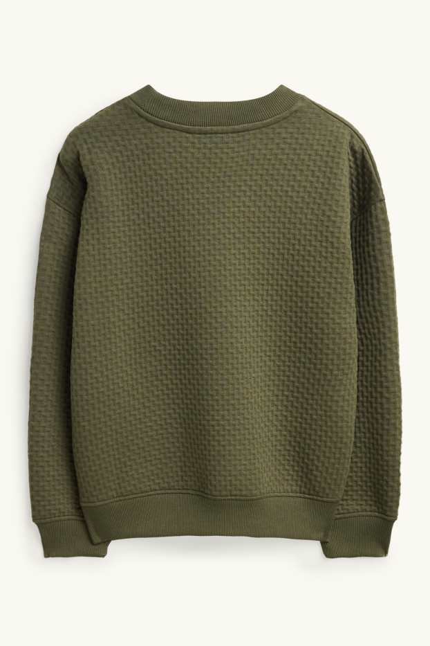 Children Boys - Sweatshirt - patterned - textured - dark green