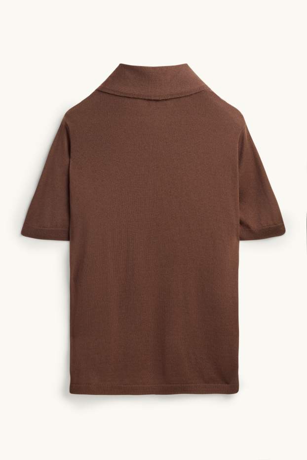 Women - Jumper - short sleeve - brown