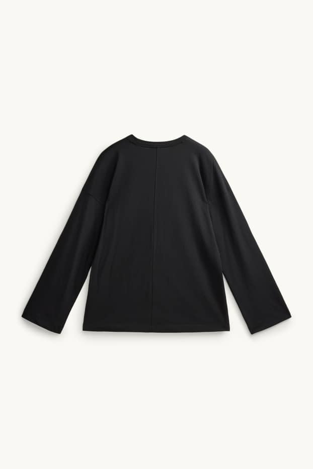 Femei - Tricou cu mânecă lungă - relaxed fit - negru