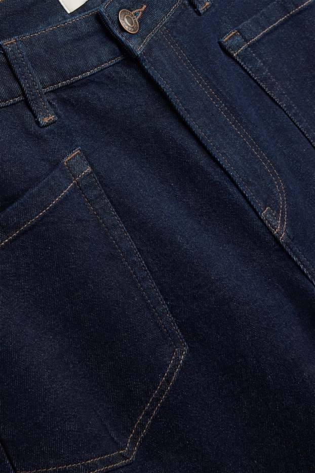 Dames - Barrel jeans - high waist - jeansdonkerblauw