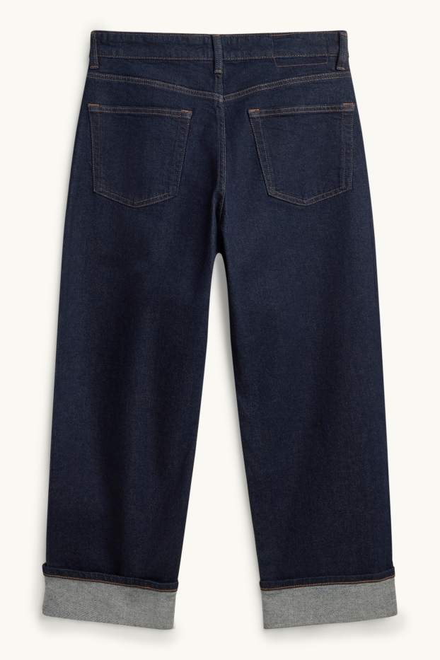 Dames - Boyfriend jeans - mid waist - jeansdonkerblauw