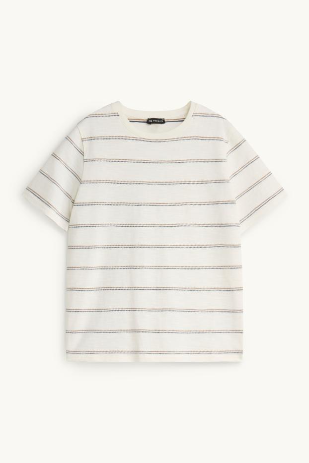 Enfants garçons - Ensemble - chemise et T-shirt - 2 pièces - bleu / blanc