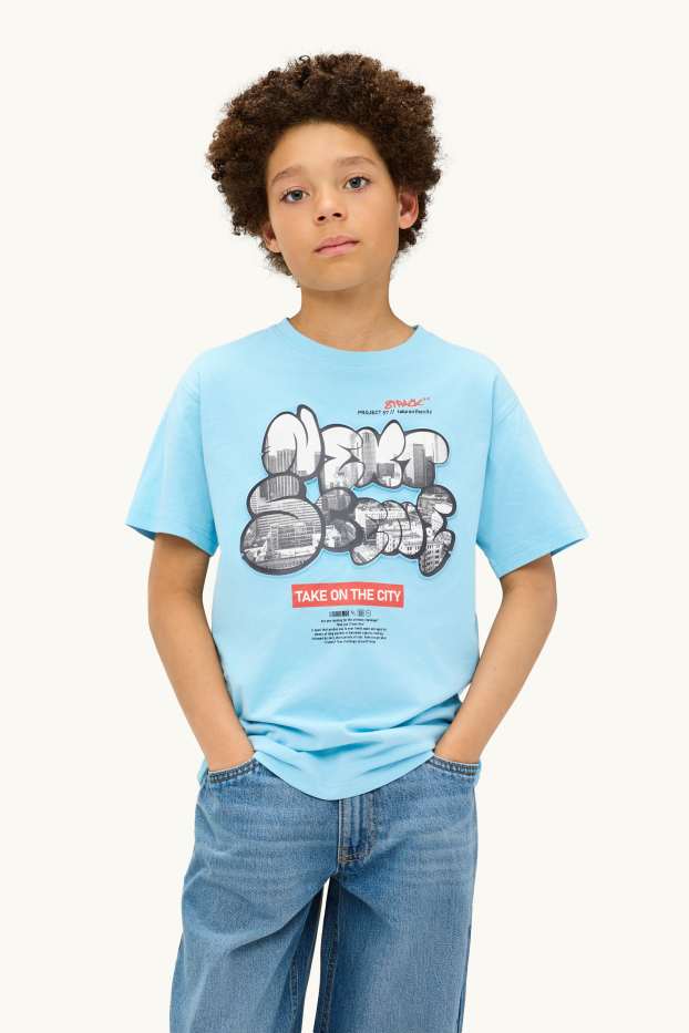 Children Boys - City - short sleeve T-shirt - light blue