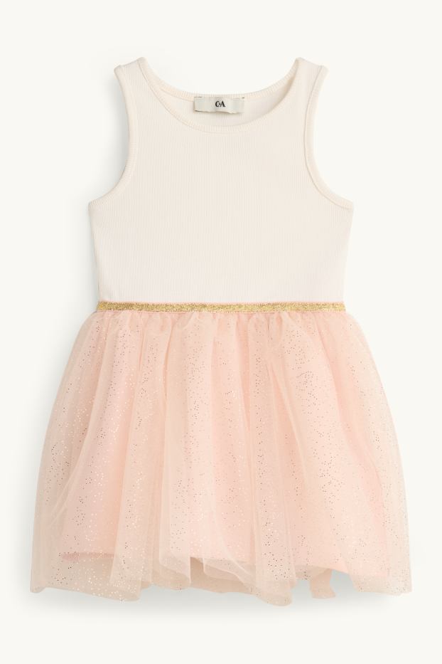 Bambine - Farfalla - set - vestito e maglia a maniche corte - 2 pezzi - rosa