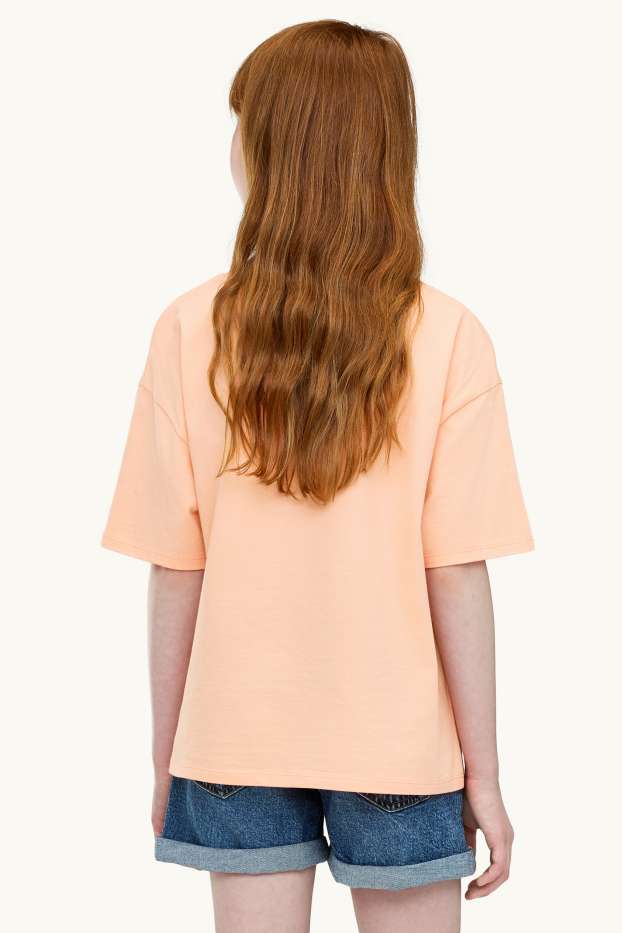 Kinderen: meisjes - Bahamas - T-shirt met strass-steentjes - oranje