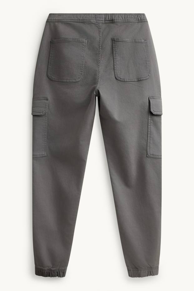 Bărbați - Pantaloni cargo - tapered fit - gri