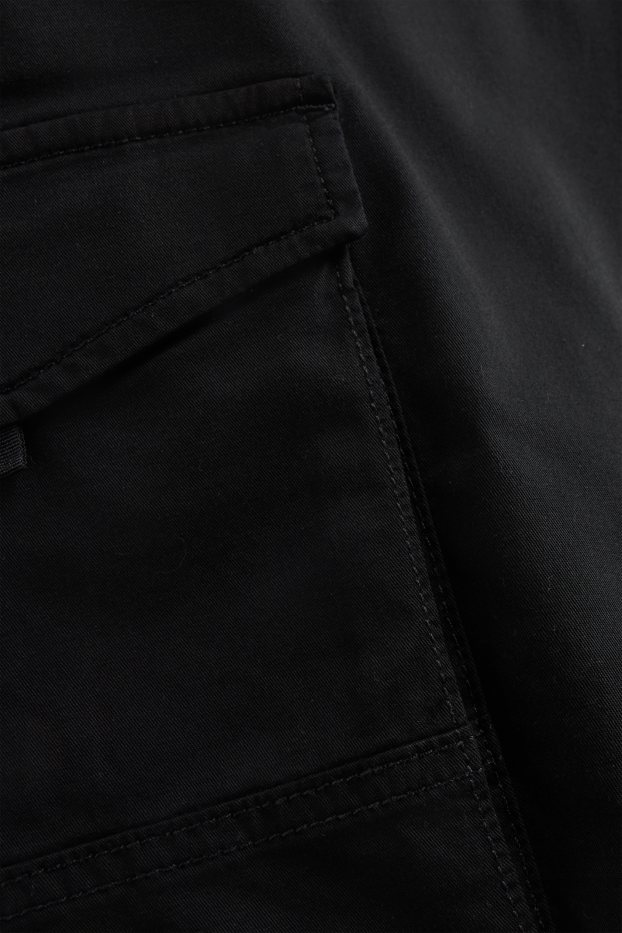 Herren - Cargohose - Tapered Fit - schwarz