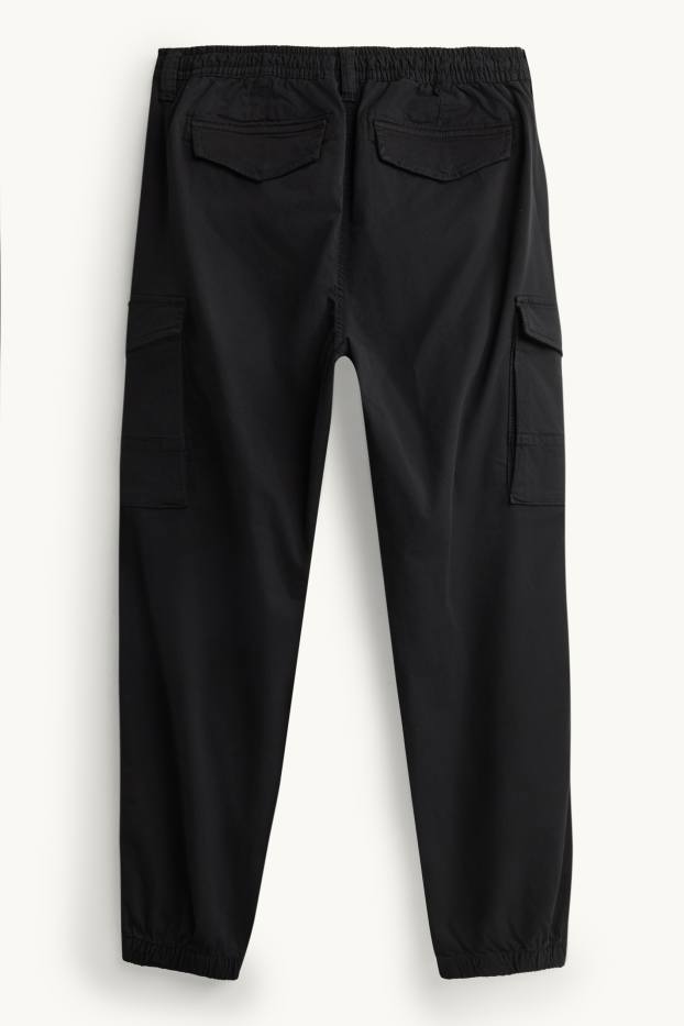 Herren - Cargohose - Tapered Fit - schwarz